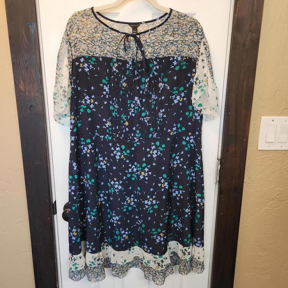 Ann Taylor Women's Chiffon Floral Print Midi Dress Size 8